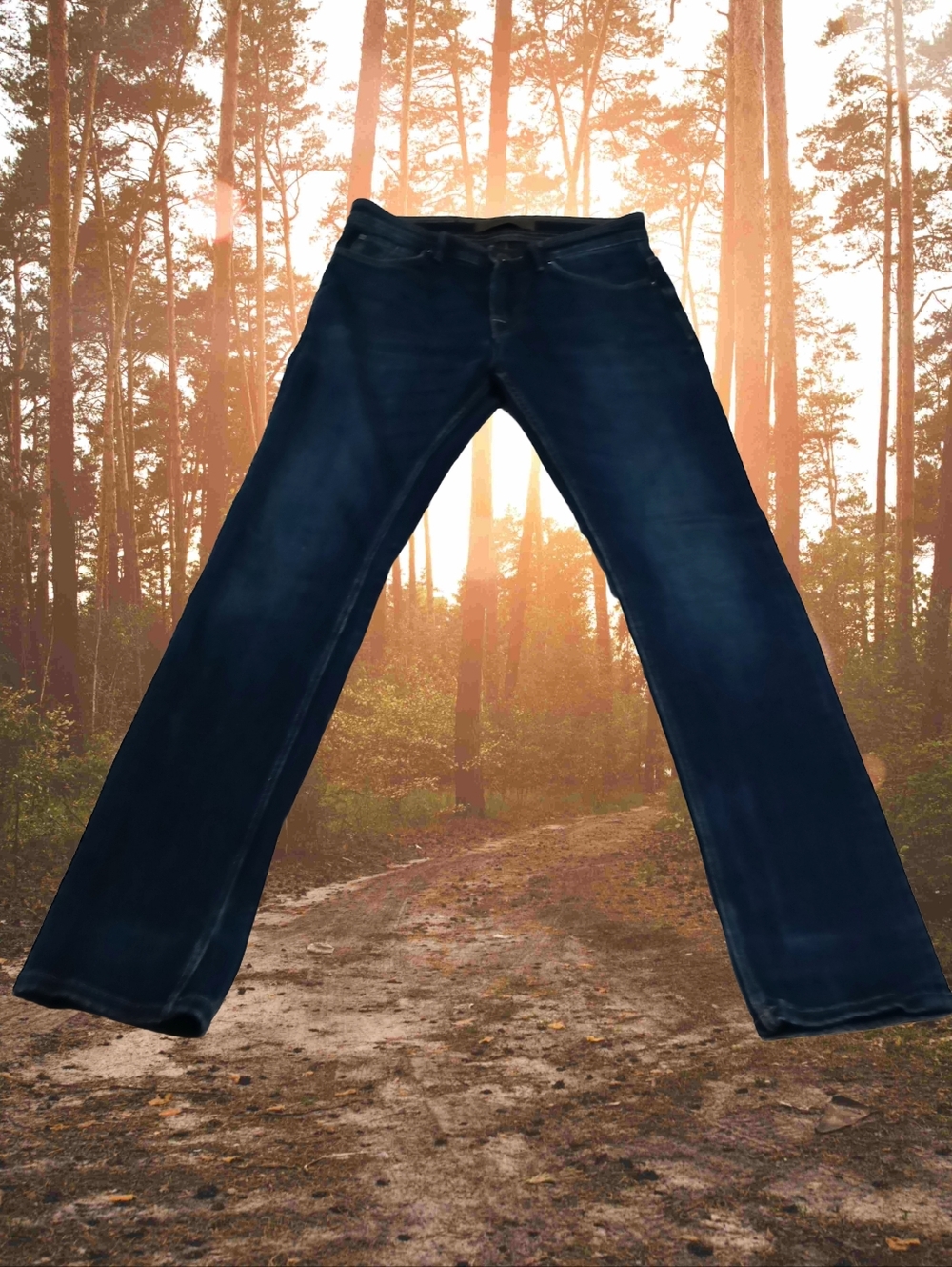 Zara Men's Dark Blue Bootcut Jeans